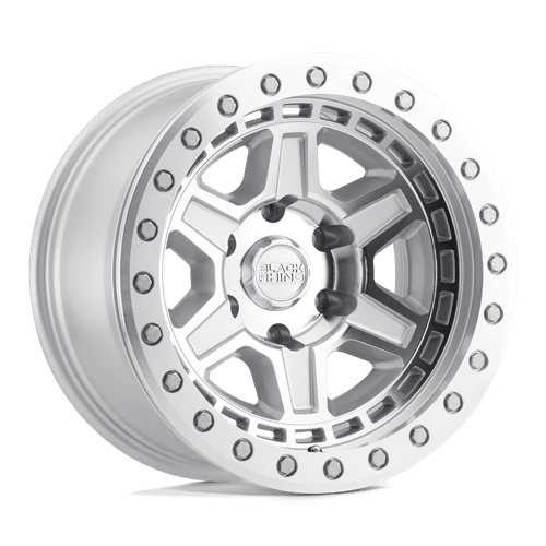 Black Rhino RENO Silver W/ Mirror Face & Silver Bolts 17x8.5 -38 5x114.3mm 71.5mm - WheelWiz