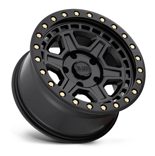 Black Rhino RENO Matte Black W/ Brass Bolts 20x9.5 +12 6x139.7mm 112.1mm - Wheelwiz