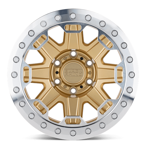 Black Rhino RIFT BEADLOCK Matte Gold W/ Machined Ring 17x8.5 -38 5x127mm 71.5mm - WheelWiz