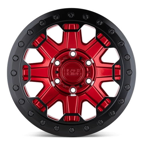 Black Rhino RIFT BEADLOCK Candy Red W/ Black Ring 17x8.5 -38 5x127mm 71.5mm - WheelWiz