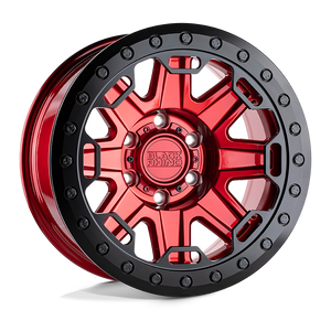 Black Rhino RIFT BEADLOCK Candy Red W/ Black Ring 17x8.5 -38 5x127mm 71.5mm - WheelWiz