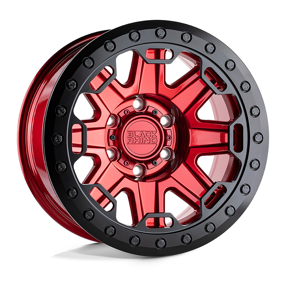 Black Rhino RIFT BEADLOCK Candy Red W/ Black Ring 17x8.5 -38 8x170mm 125.1mm - WheelWiz