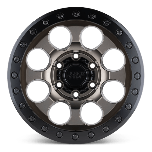 Black Rhino RIOT Matte Bronze W/ Black Ring &amp; Bolts 17x8.5 0 6x135mm 87.1mm - WheelWiz