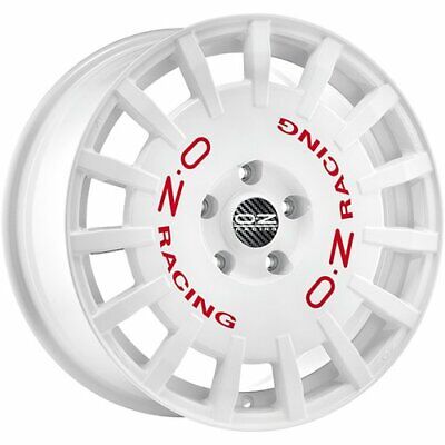 OZ RALLY RAID 18x8.5 +38 5x120.00 Custom RED WHITE RED LETTERING - WheelWiz