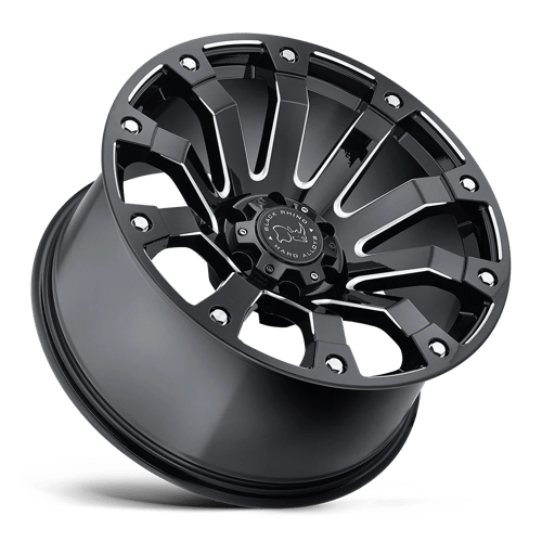 Black Rhino SELKIRK Gloss Black Milled 18x9 -12 6x139.7mm 112.1mm - WheelWiz
