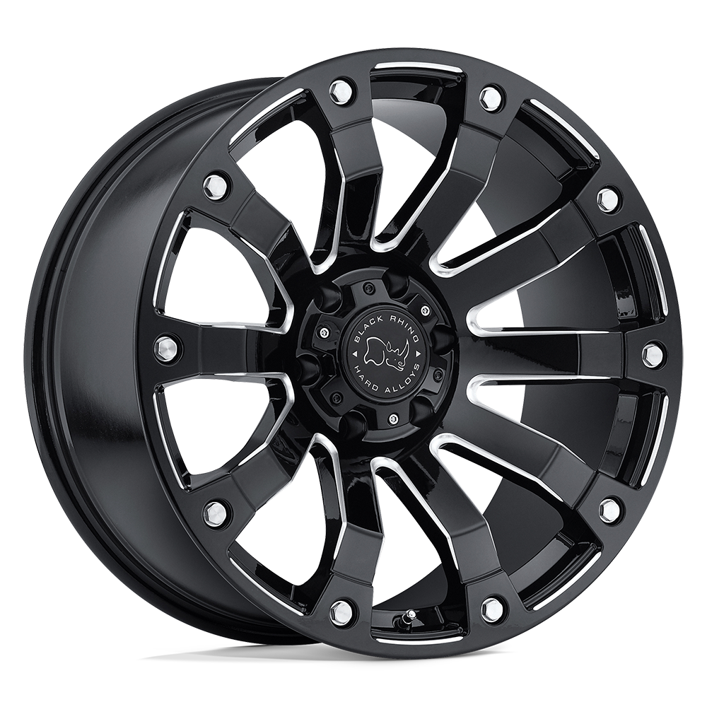 Black Rhino SELKIRK Gloss Black Milled 20x10 0 5x150mm 110.1mm - WheelWiz