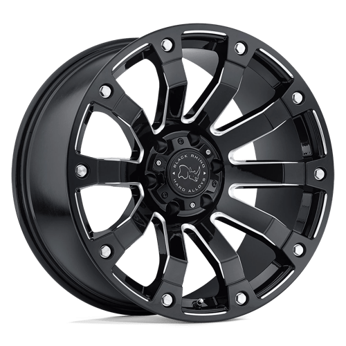 Black Rhino SELKIRK Gloss Black Milled 17x9 +12 6x135mm 87.1mm - Wheelwiz