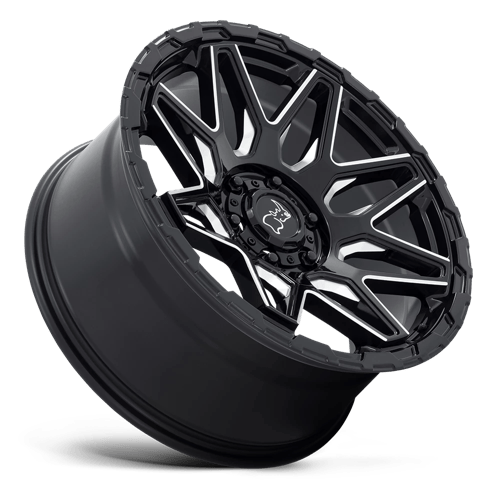 Black Rhino SHOCKWAVE Gloss Black W/ Milled Spokes 20x12 -44 5x127mm 71.5mm - Wheelwiz