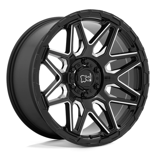 Black Rhino SHOCKWAVE Gloss Black With Milled Spokes 20x12 -44 8x170mm 125.1mm - WheelWiz