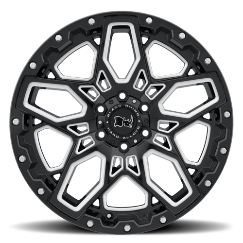 Black Rhino SHRAPNEL Gloss Black W/ Milled Spokes 18x9.5 0 5x139.7mm 78.1mm - WheelWiz