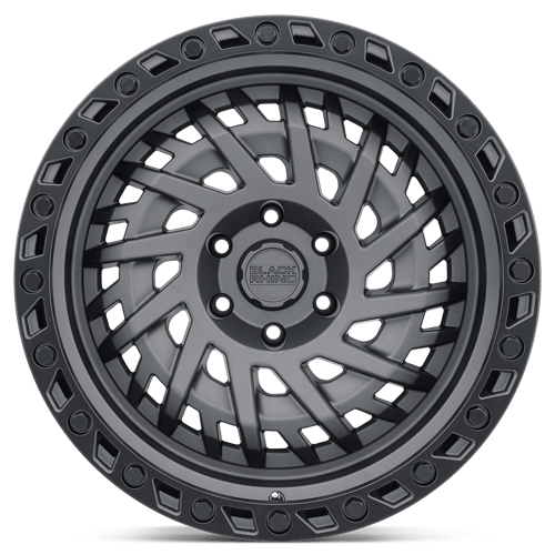 Black Rhino SHREDDER Matte Gunmetal W/ Black Ring 17x9 -18 5x127mm 71.5mm - Wheelwiz