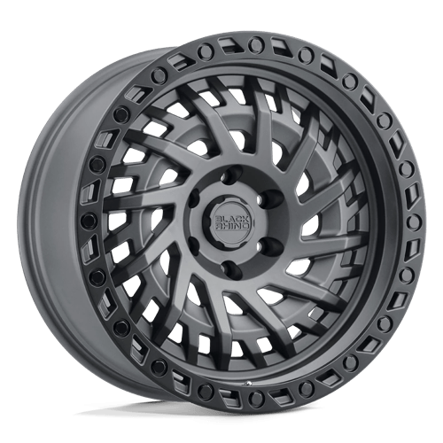 Black Rhino SHREDDER Matte Gunmetal W/ Black Ring 17x9 -18 5x127mm 71.5mm - Wheelwiz