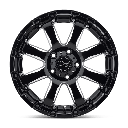 Black Rhino SIERRA Gloss Black W/ Milled Spokes 17x9 -12 6x139.7mm 112.1mm - Wheelwiz