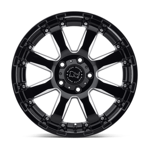 Black Rhino SIERRA Gloss Black W/ Milled Spokes 20x10 -23 8x170mm 125.1mm - Wheelwiz