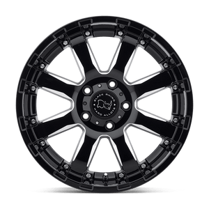 Black Rhino SIERRA Gloss Black W/ Milled Spokes 18x9 +12 5x150mm 110.1mm - Wheelwiz