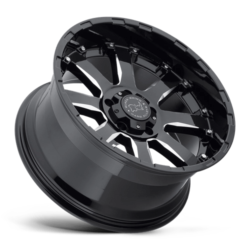 Black Rhino SIERRA Gloss Black W/ Milled Spokes 17x9 -12 5x127mm 78.1mm - Wheelwiz