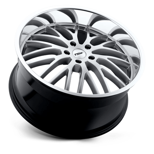 TSW SNETTERTON Hyper Silver W/ Mirror Cut Lip 20x8.5 +35 5x120mm 76.1mm - Wheelwiz