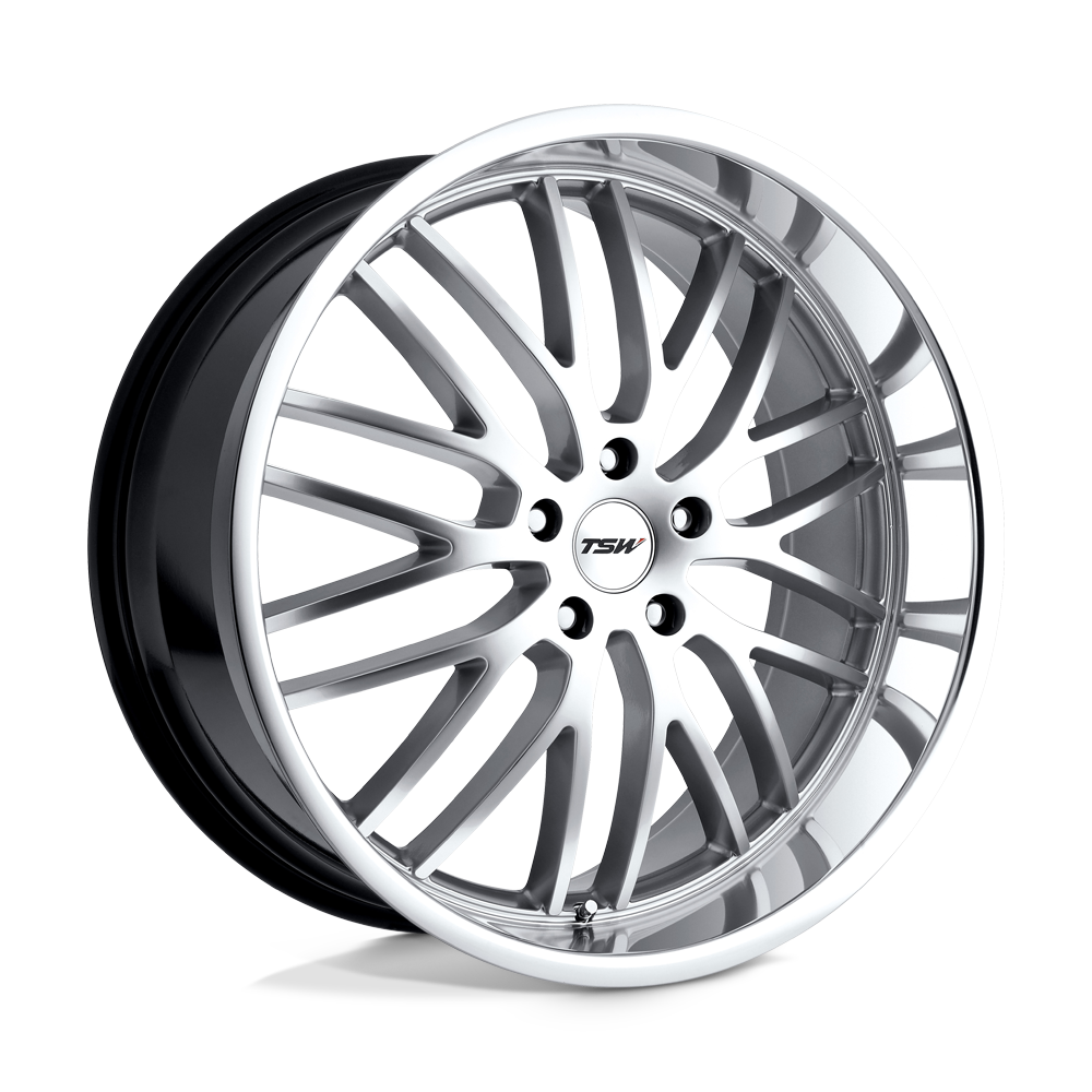 TSW SNETTERTON Hyper Silver W/ Mirror Cut Lip 19x9.5 +20 5x120mm 76.1mm - WheelWiz