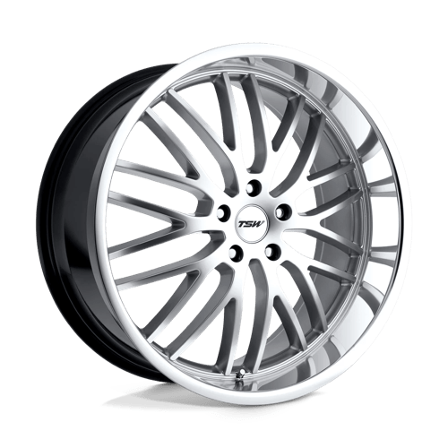 TSW SNETTERTON Hyper Silver W/ Mirror Cut Lip 20x8.5 +20 5x120mm 76.1mm - Wheelwiz