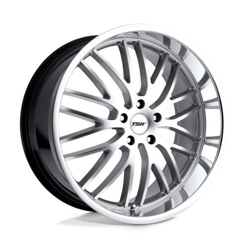 TSW SNETTERTON Hyper Silver W/ Mirror Cut Lip 20x10 +42 5x112mm 72.1mm - WheelWiz