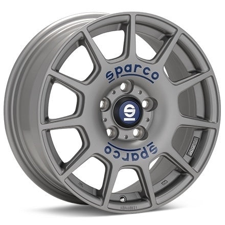 SPARCO TERRA 18x8 +45 5x114.3 73.1 MATT SILVER TECH BLUE LETTERING