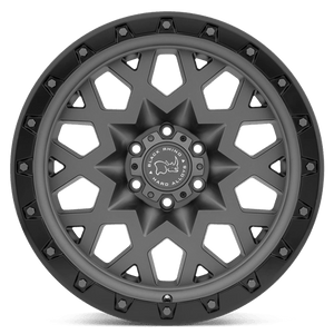 Black Rhino SPROCKET Matte Gunmetal W/ Black Ring 20x9.5 -18 5x127mm 71.5mm - Wheelwiz