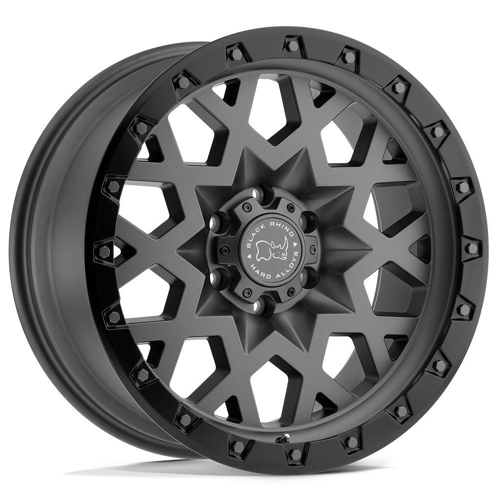 Black Rhino SPROCKET Matte Gunmetal W/ Black Ring 18x9.5 -18 6x139.7mm 112.1mm - WheelWiz