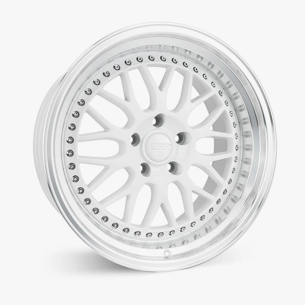 ESR SR01 Gloss White / Machined Lip 19x9.5 +22 5x120mm 72.6mm - Wheelwiz