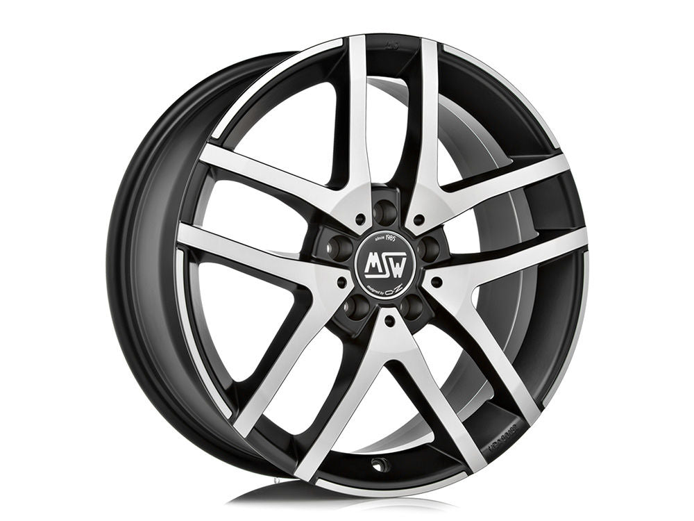 MSW 28 MATT BLACK FULL POLISHED 18x7.5 +44 5x112mm 0mm - Wheelwiz