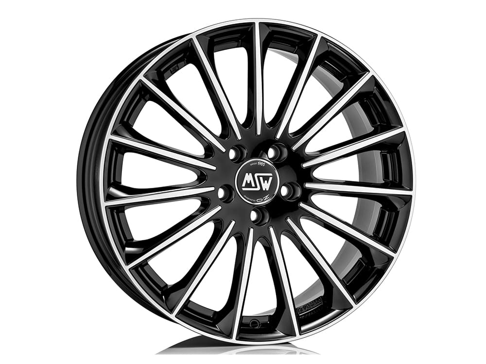 MSW 30 GLOSS BLACK FULL POLISHED 19x7.5 +48 5x112mm 73mm - Wheelwiz