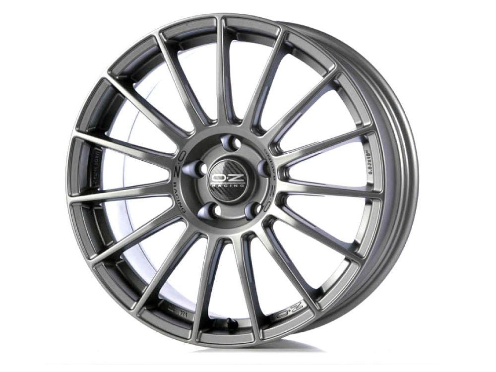 OZ Racing SUPERTURISMO LM MATT GRAPHITE SILVER LETTERING 18x8 +45 5x112mm 0mm - Wheelwiz