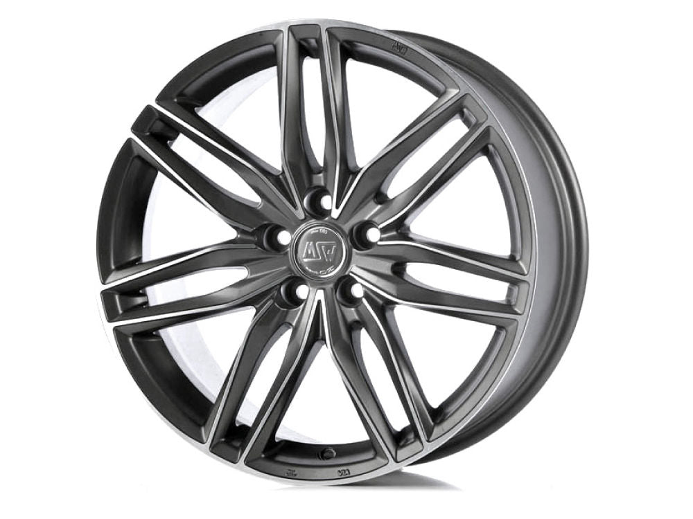 MSW 24 MATT GUN METAL FULL POLISHED (MGMFP) 16x7.5 +48 5x112mm 73mm - Wheelwiz
