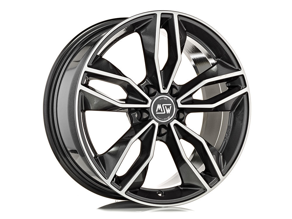 MSW 71 GLOSS DARK GREY FULL POLISHED 17x7.5 +35 5x112mm 73mm - Wheelwiz