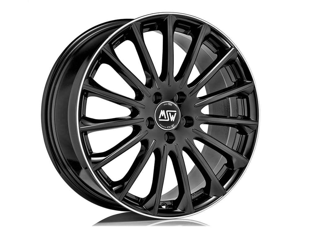 MSW 30 GLOSS BLACK+DIAMOND LIP 19x8 +43 5x112mm 0mm