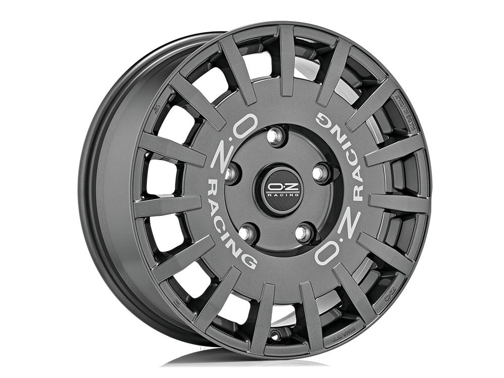 OZ Racing RALLY RACING VAN DARK GRAPHITE SILVER LETTERING 18x8 +56 5x120mm 0mm - Wheelwiz