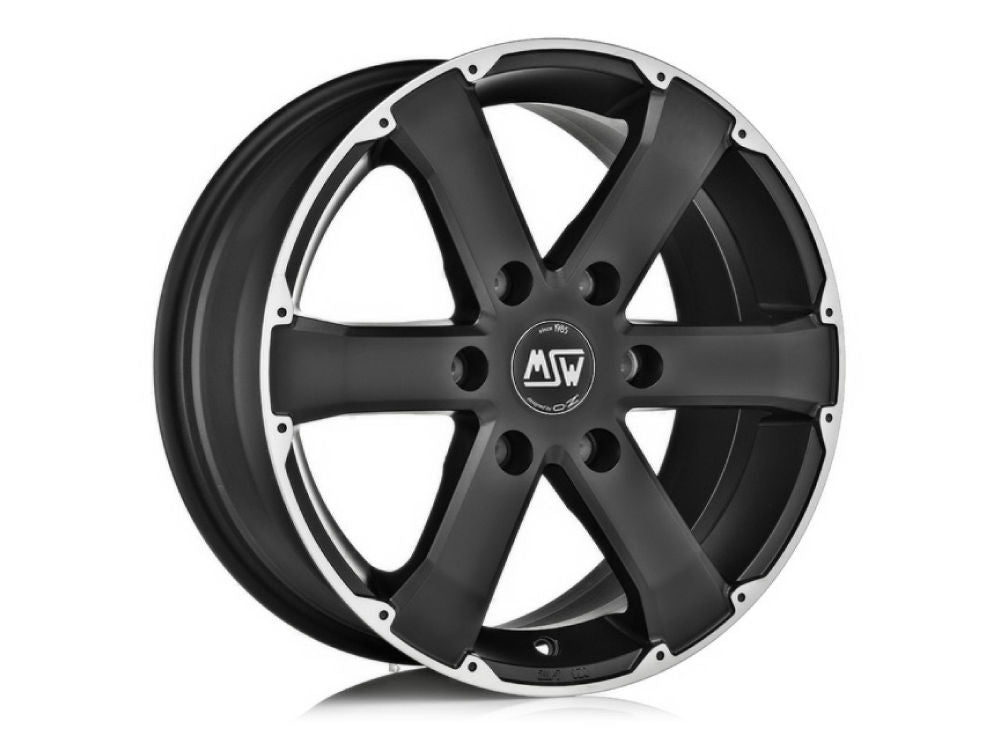MSW 46 MATT BLACK FULL POLISHED 17x7.5 +30 6x114.3mm 0mm - Wheelwiz