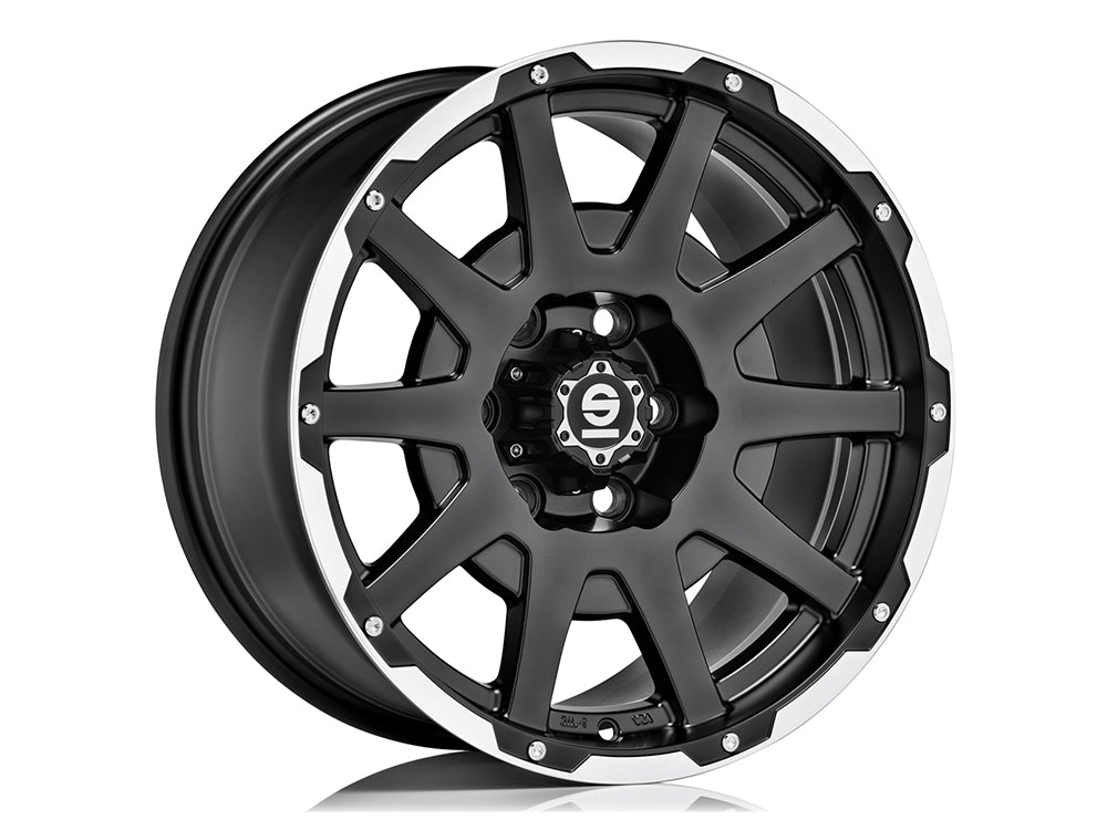 Sparco DAKAR MATT BLACK LIP POLISHED+RIVETS 17x8.5 0 6x120mm 0mm