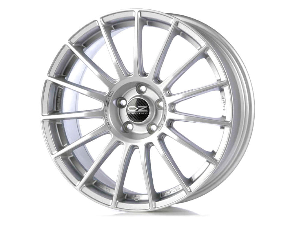 OZ Racing SUPERTURISMO LM MATT RACE SILVER BLACK LETTERING 18x8 +45 5x112mm 0mm - Wheelwiz