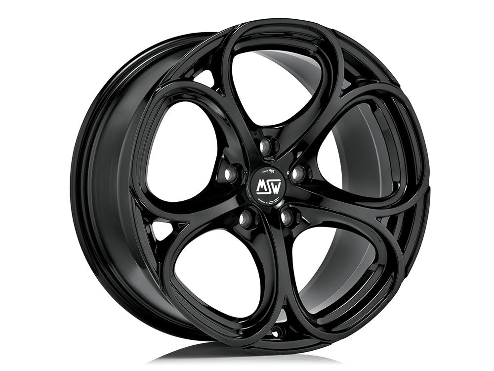 MSW 82 GLOSS BLACK 19x8 +50 5x112mm 73mm - Wheelwiz