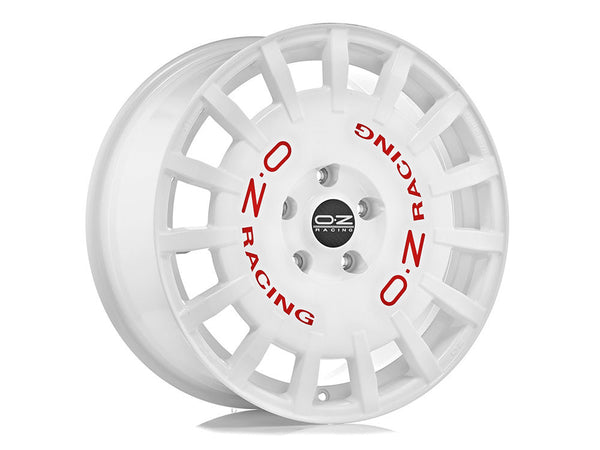 OZ Racing RALLY RACING RACE WHITE RED LETTERING 17x7 +35 5x100mm