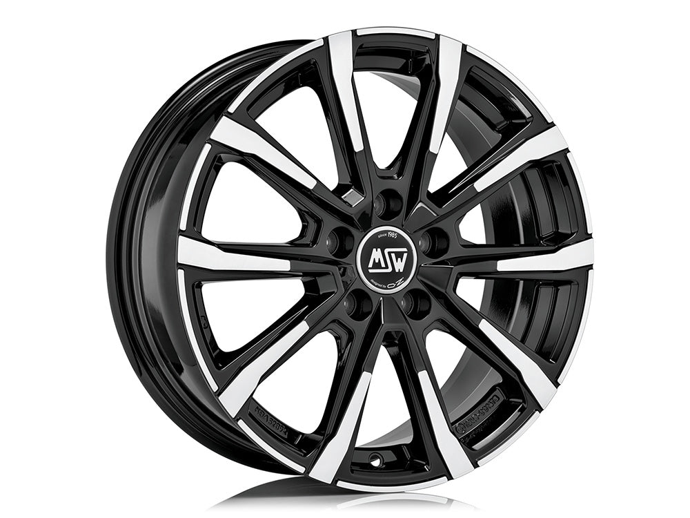 MSW 79 GLOSS BLACK FULL POLISHED 16x6.5 +46 5x112mm 0mm - Wheelwiz