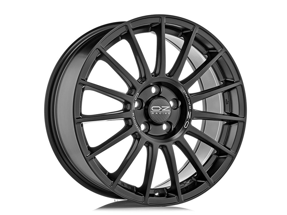 OZ Racing SUPERTURISMO LM MATT BLACK SILVER LETTERING 18x8 +45 5x112mm 0mm - Wheelwiz