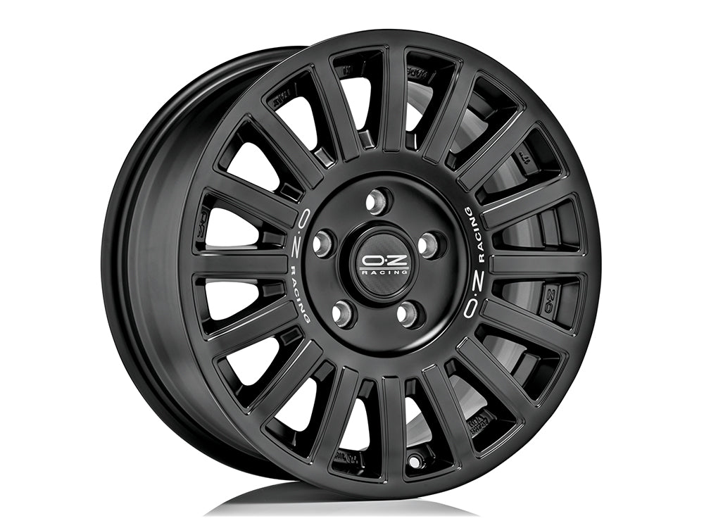 OZ Racing RALLY RAID MATT BLACK SILVER LETTERING 17x8 0 5x120mm 0mm - Wheelwiz