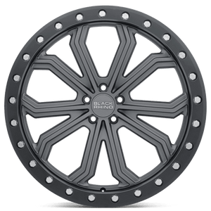 Black Rhino TRABUCO M-gunmetal W/ Black Rg & Slvr 20x10 +30 5x127mm 71.5mm - Wheelwiz