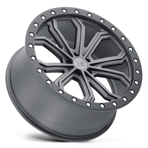 Black Rhino TRABUCO Matte Gunmetal W/ Black Ring & Silver Bolts 22x10 +35 5x130mm 84.1mm - WheelWiz