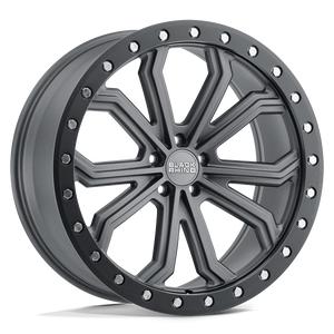 Black Rhino TRABUCO Matte Gunmetal W/ Black Ring & Silver Bolts 17x8 +30 5x114.3mm 76.1mm - WheelWiz