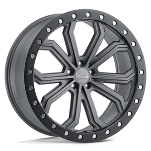 Black Rhino TRABUCO M-gunmetal W/ Black Rg & Slvr 18x8 +25 5x112mm 66.6mm - Wheelwiz