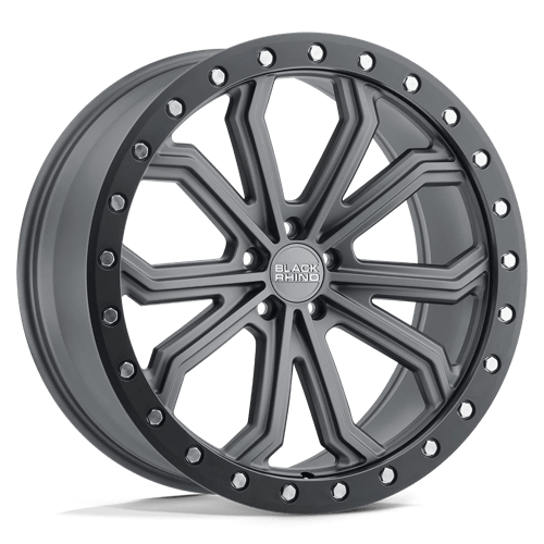 Black Rhino TRABUCO Matte Gunmetal W/ Black Ring & Silver Bolts 20x10 +35 5x130mm 84.1mm - WheelWiz