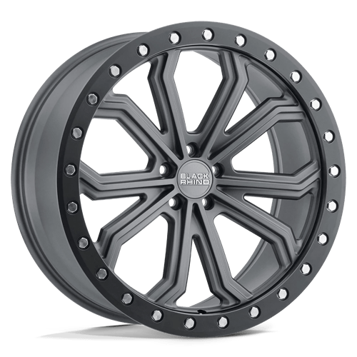 Black Rhino TRABUCO Matte Gunmetal W/ Black Ring & Silver Bolts 18x8 +25 5x120mm 76.1mm - WheelWiz