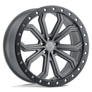 Black Rhino TRABUCO Matte Gunmetal W/ Black Ring & Silver Bolts 17x8 +25 5x120mm 76.1mm - WheelWiz